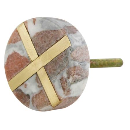 Fort Marble Brass Plated Cabinet Knobs